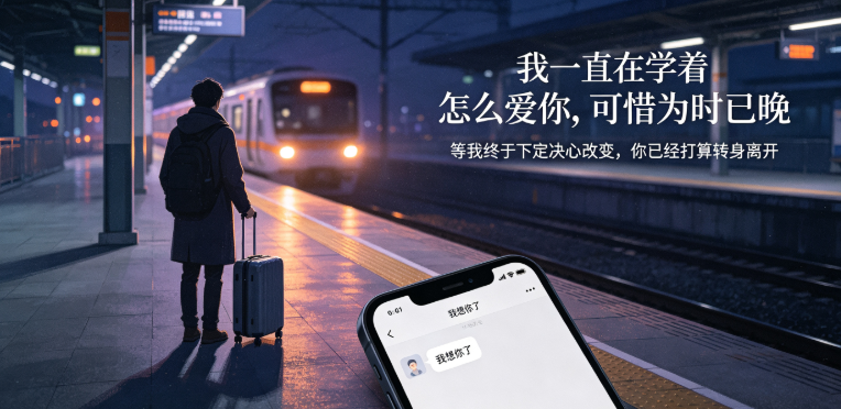 我一直在学着怎么爱你，可惜为时已晚